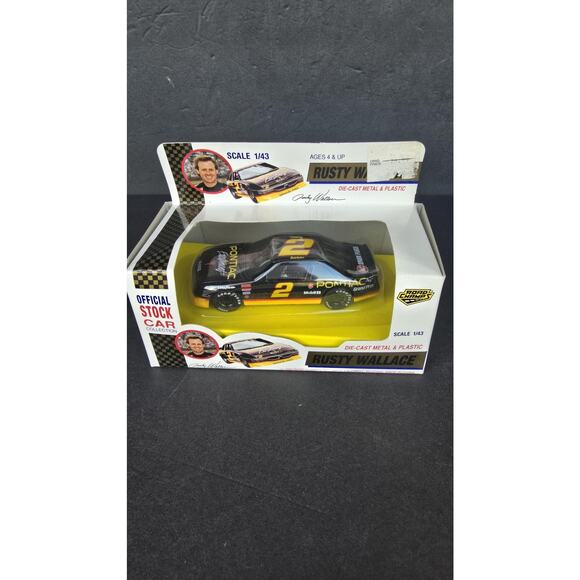 Vintage 1992 Road Champs Rusty Wallace Pontiac NASCAR Stock Car 1:43 Die-Cast - Picture 1 of 4